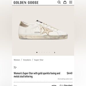 Golden Goose Women's Super-Star Sneakers - White and Gold Sparkle